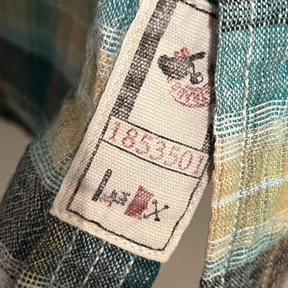 Levi’s Men’s Fantane Castlerock Plaid Shirt Size Large 100% Cotton Button Up - Picture 11 of 16